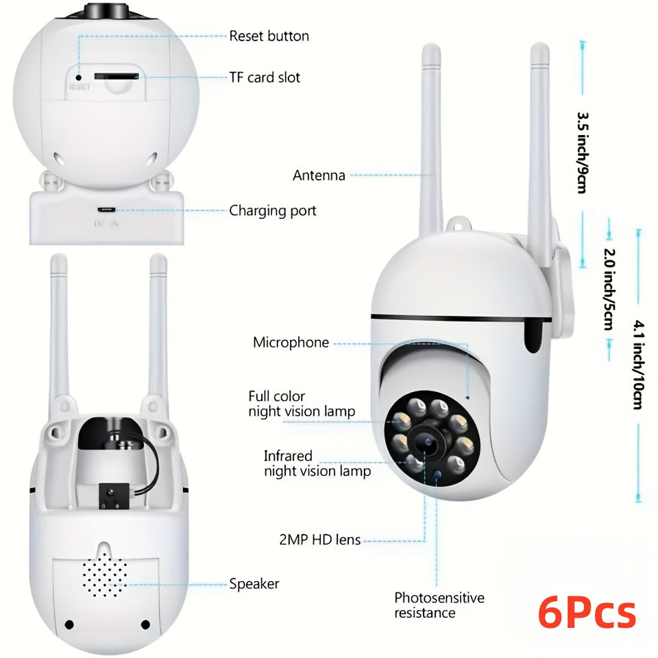 2PCS 1080P WiFi Security Cameras – Indoor/Outdoor with Night Vision