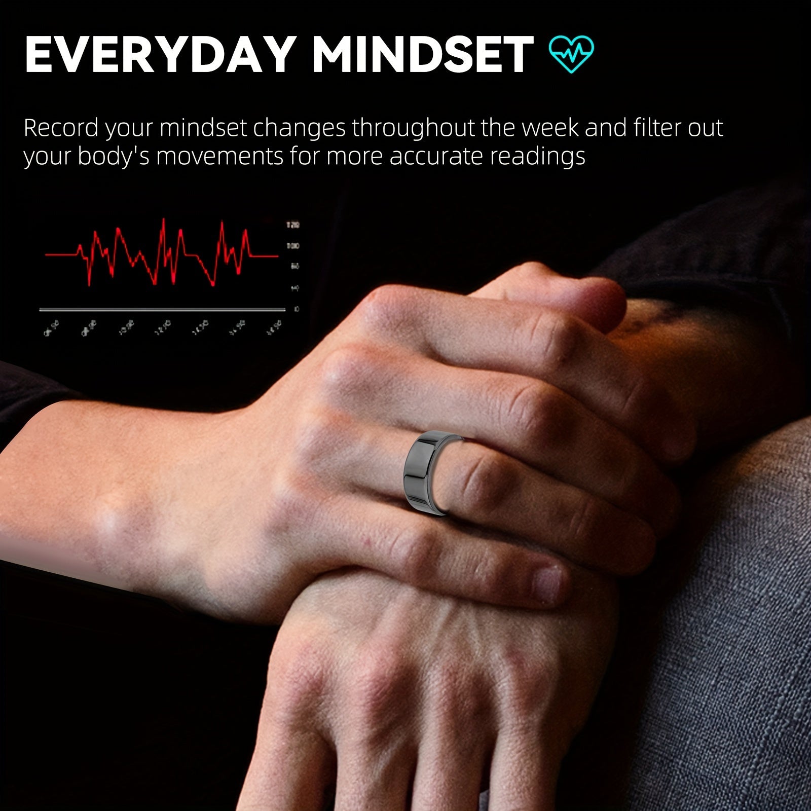 Smart Fitness Ring with Charging Case – iOS & Android Compatible