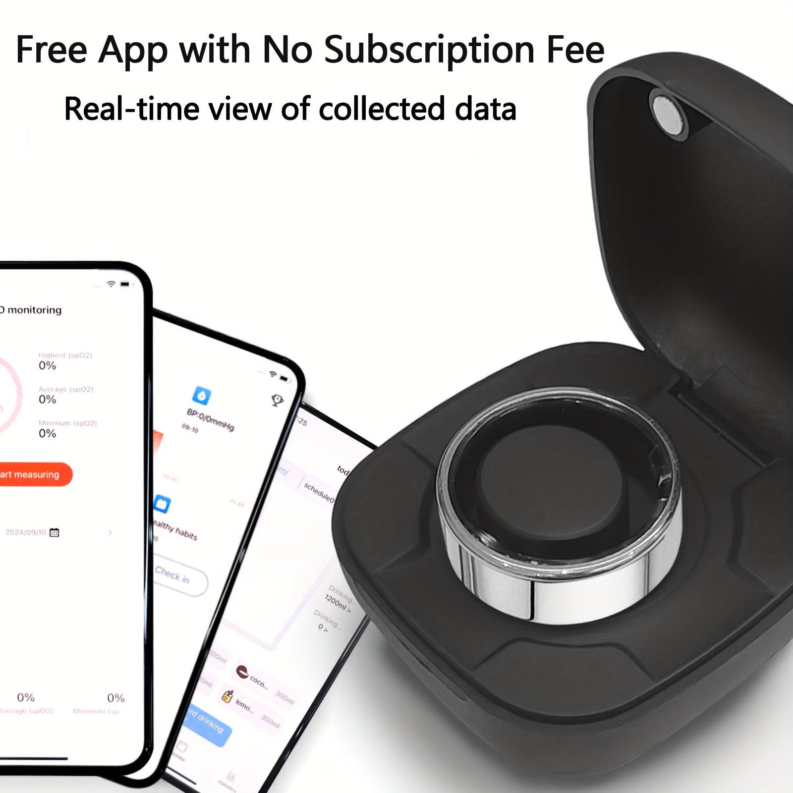 Smart Fitness Ring with Charging Case – iOS & Android Compatible