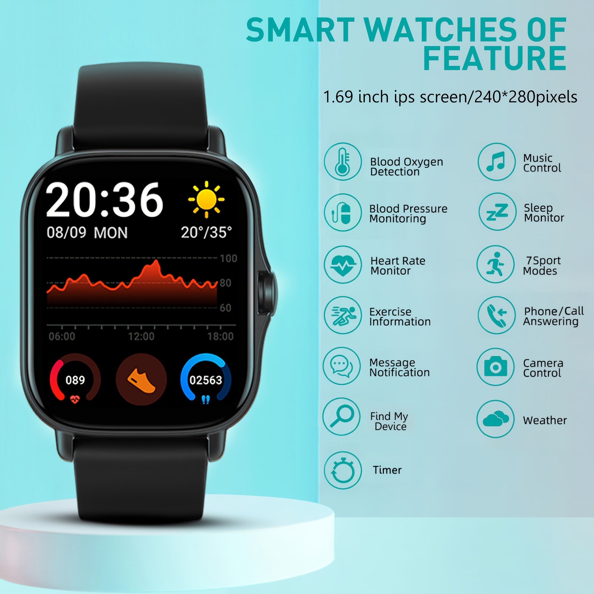 Large-Screen Smartwatch with HD Calls & Sports Modes
