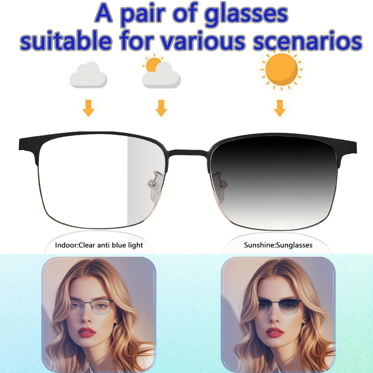 Smart Audio Glasses with Auto Dimming & Built-in Speakers