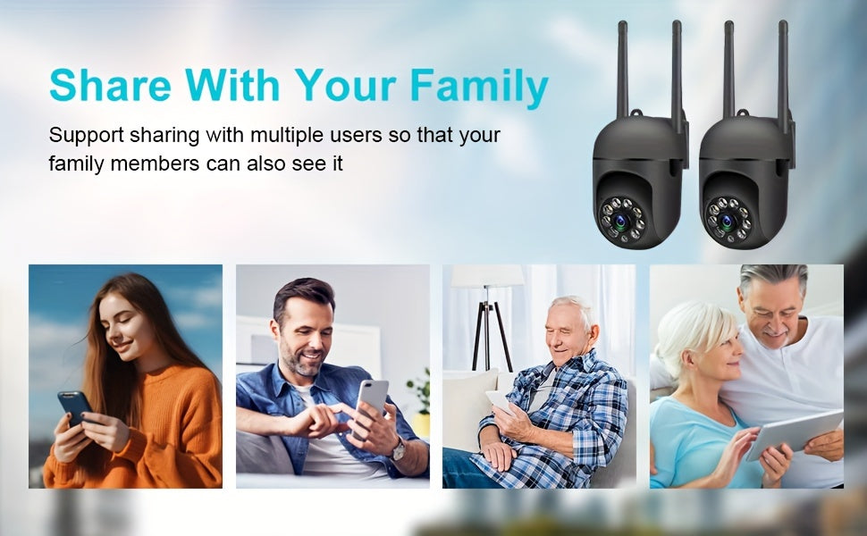 2PCS 1080P WiFi Security Cameras – Indoor/Outdoor with Night Vision