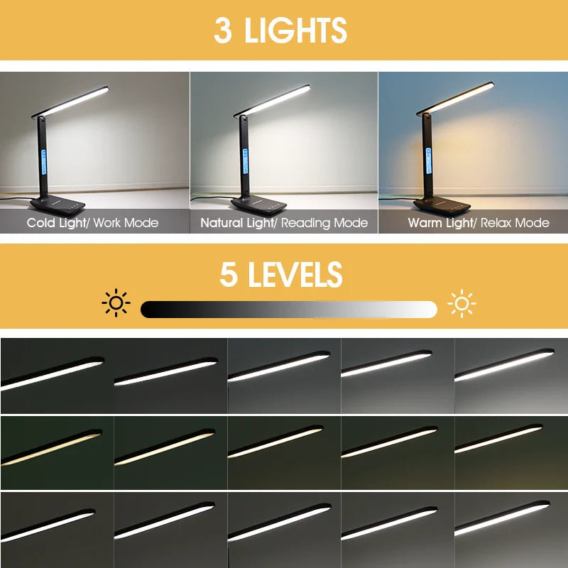LAOPAO 10W Qi Wireless Charging LED Desk Lamp