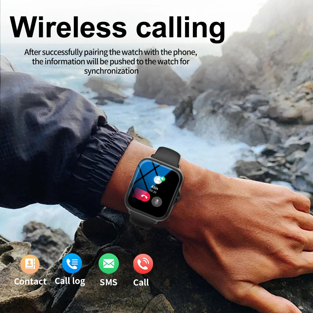 Full Touch Screen Smart Watch with Call & Music Control
