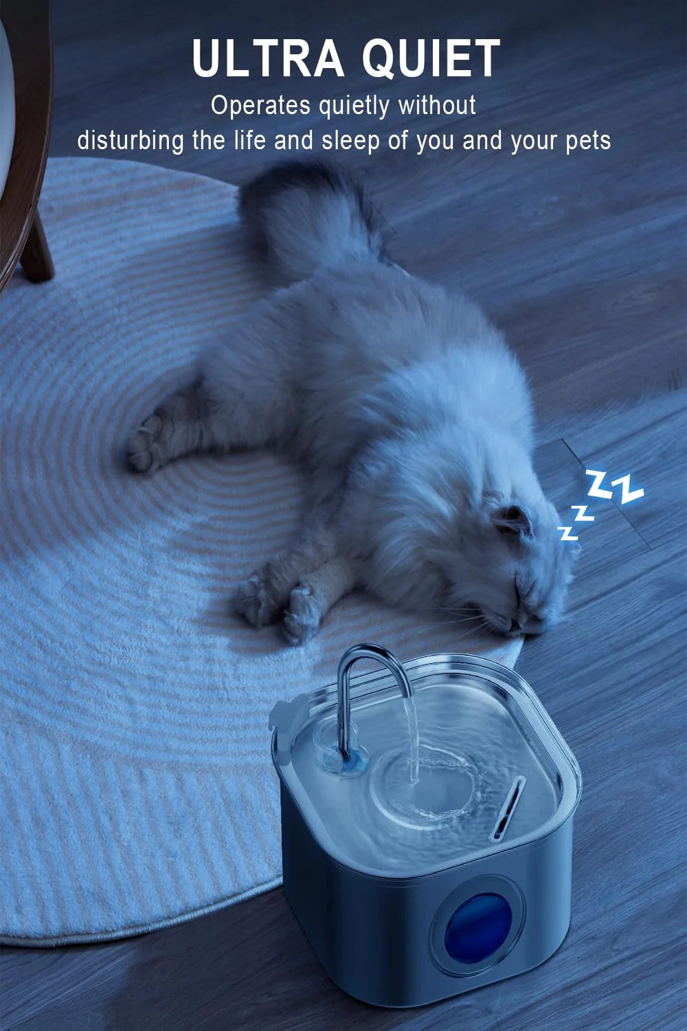 3.2L Stainless Steel Pet Water Fountain with Visual Window