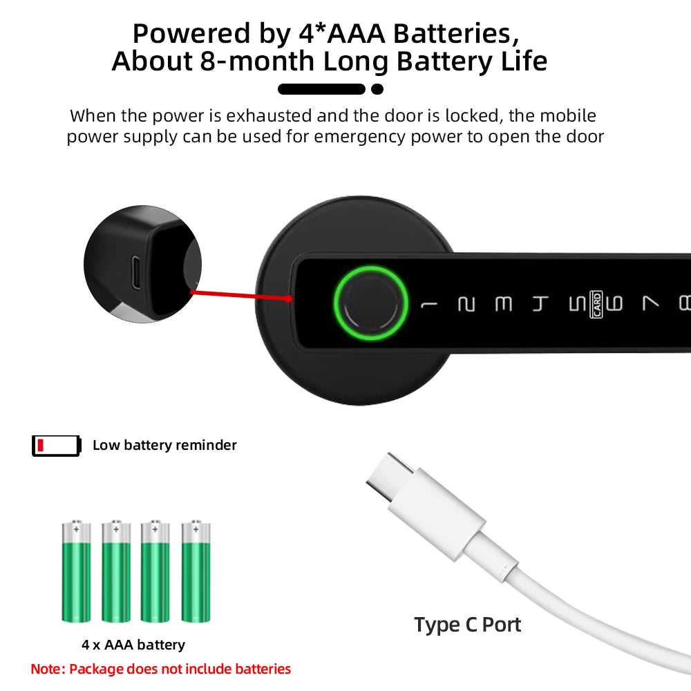 RAYKUBE M5 Smart Fingerprint Door Lock – Tuya APP Compatible