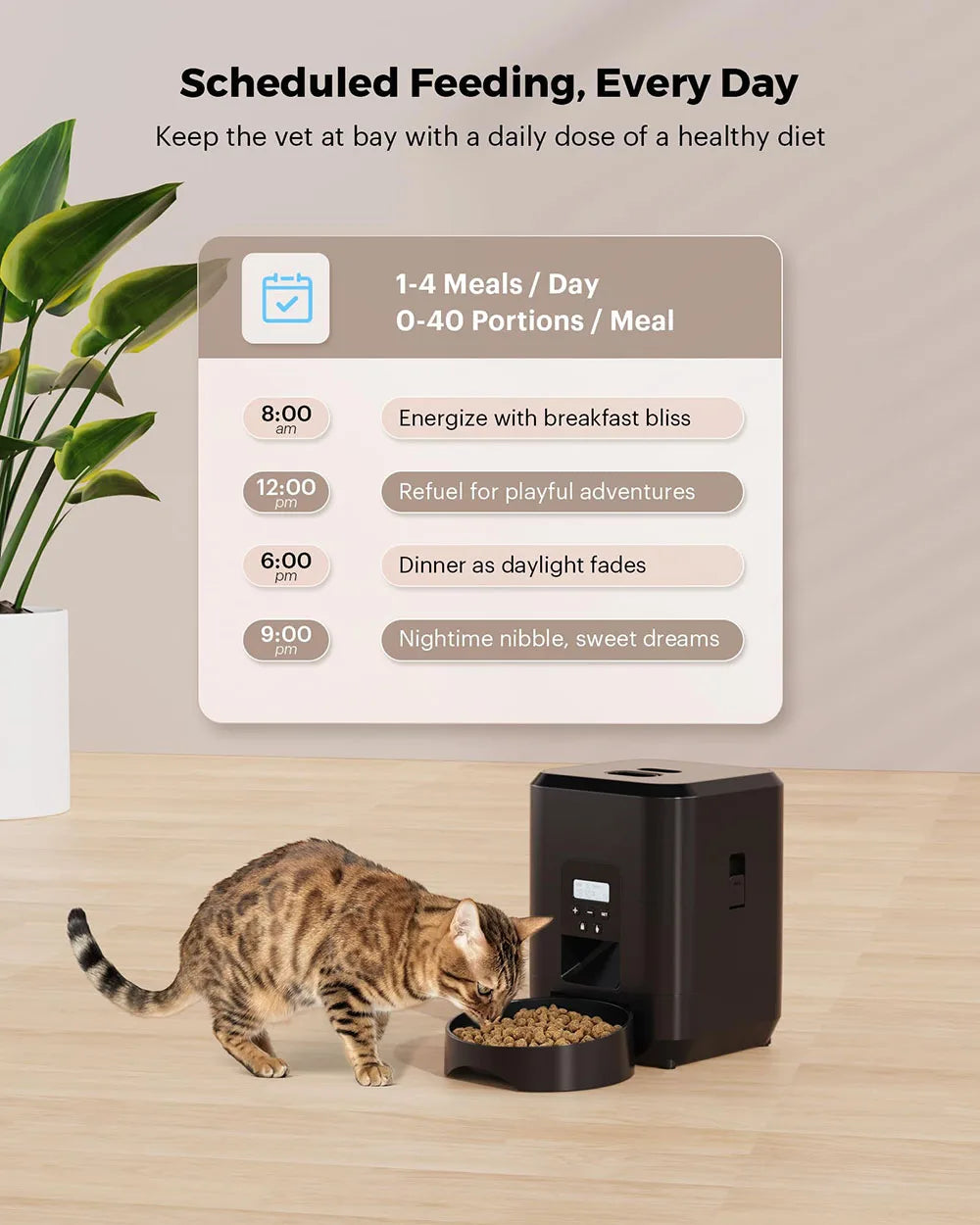 Smart Automatic Pet Feeder with Timed Slow Feeding Bowl