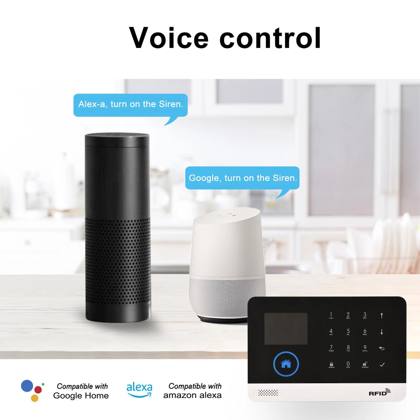 433MHz WiFi + GSM Wireless Home Alarm System with LCD