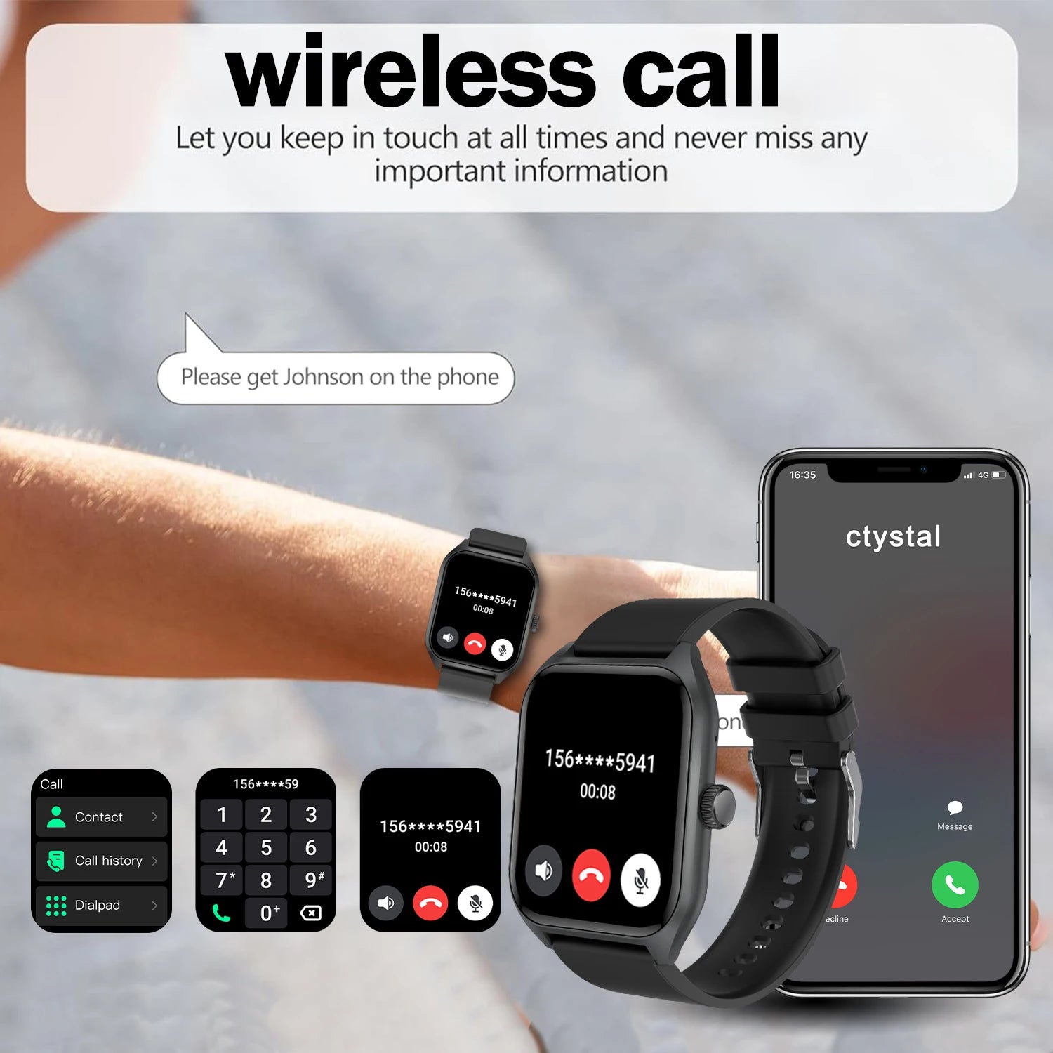 AI Voice Assistant Smart Watch with 1.96