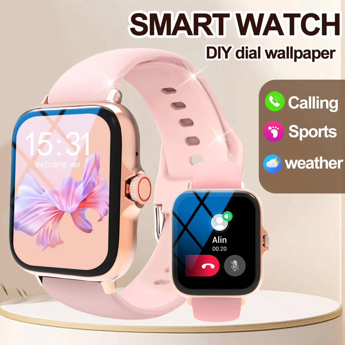 Smart Watch with Call Function & Multi-Sport Modes