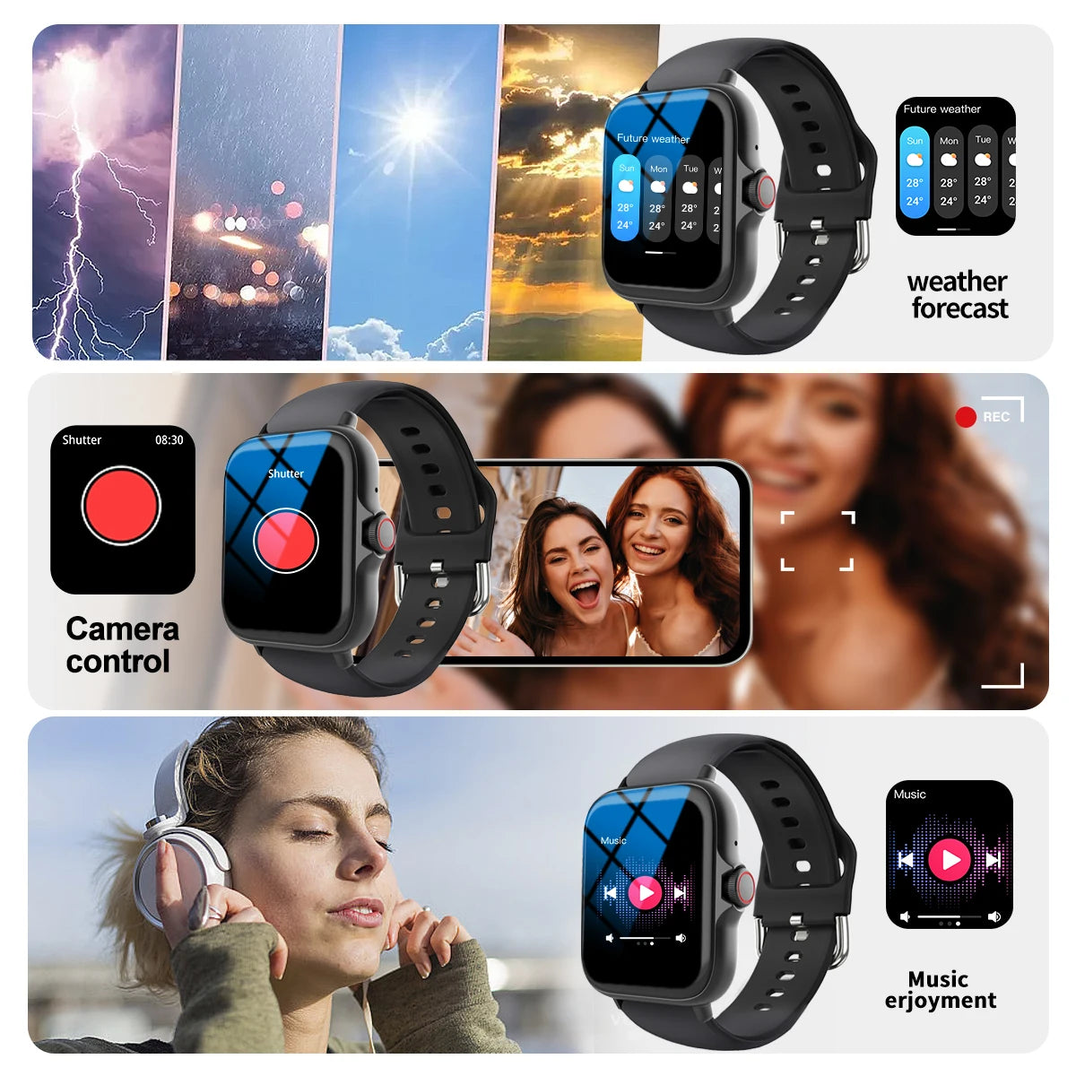 Smart Watch with Call Function & Multi-Sport Modes