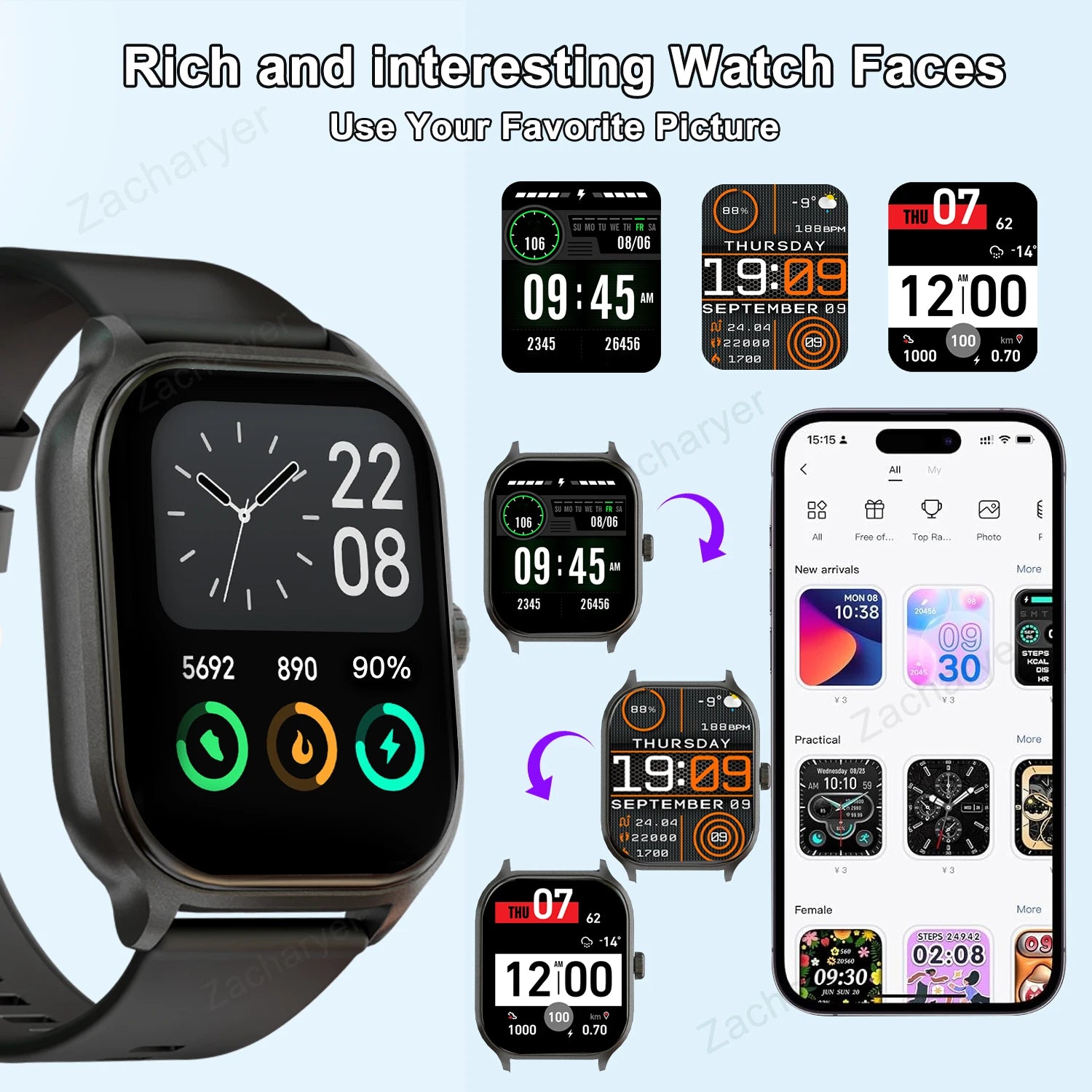 Smart Watch with Wireless Calling & Multi-Sport Modes