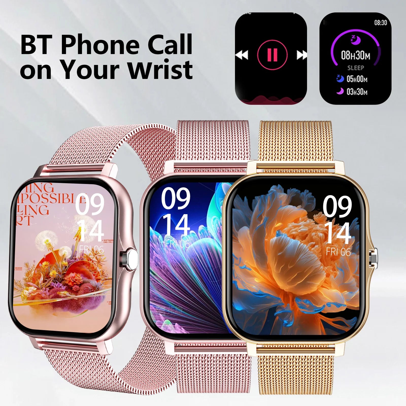 Smart Watch with Wireless Calling & Fitness Monitoring