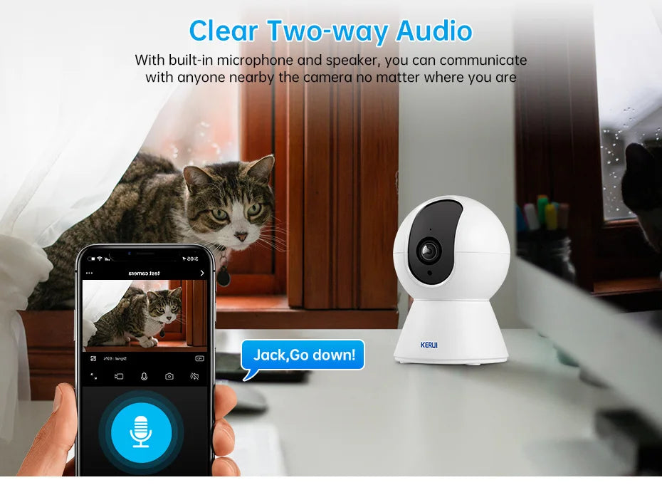 KERUI 4K WiFi Pet Camera – Smart Home Security Cam