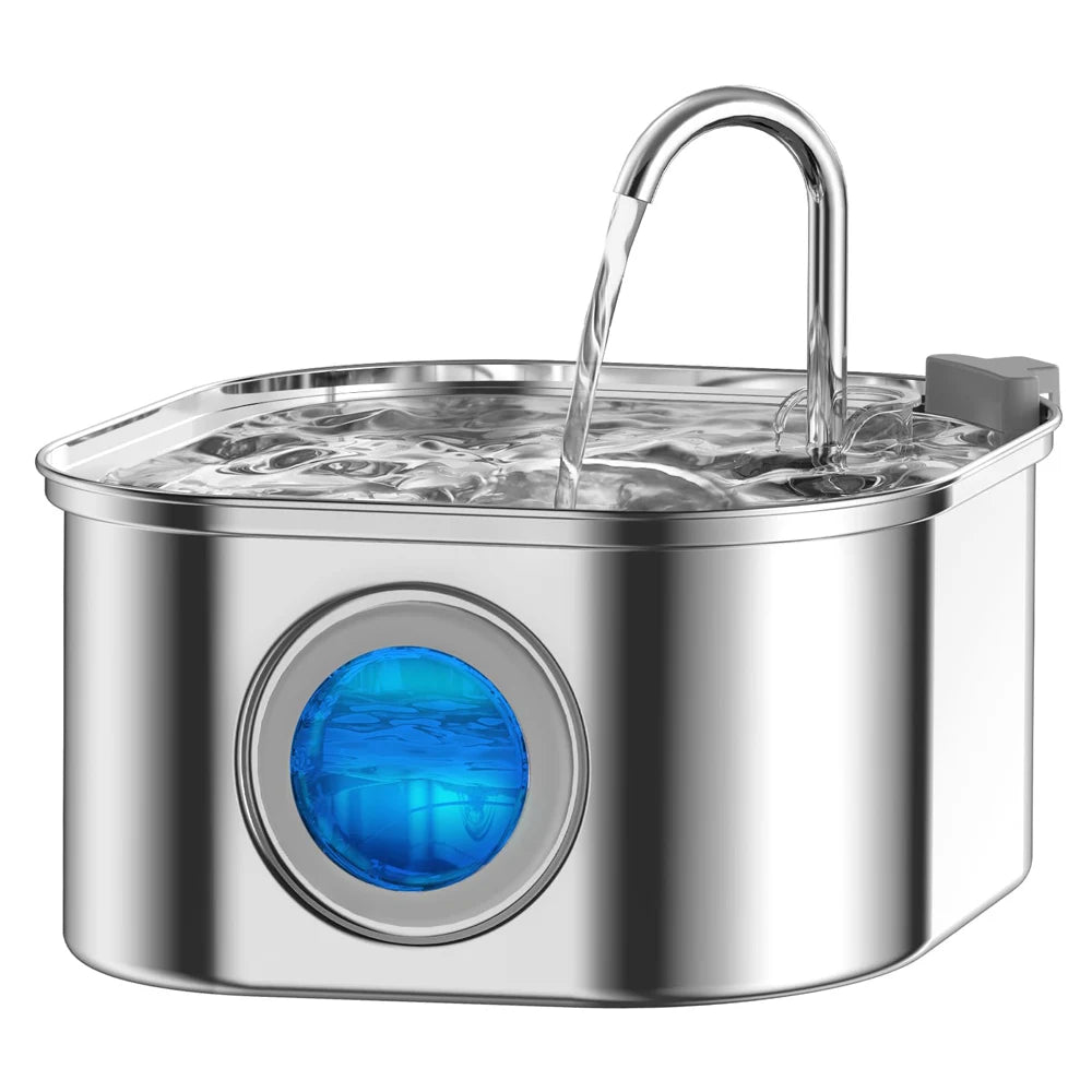3.2L Stainless Steel Pet Water Fountain with Visual Window