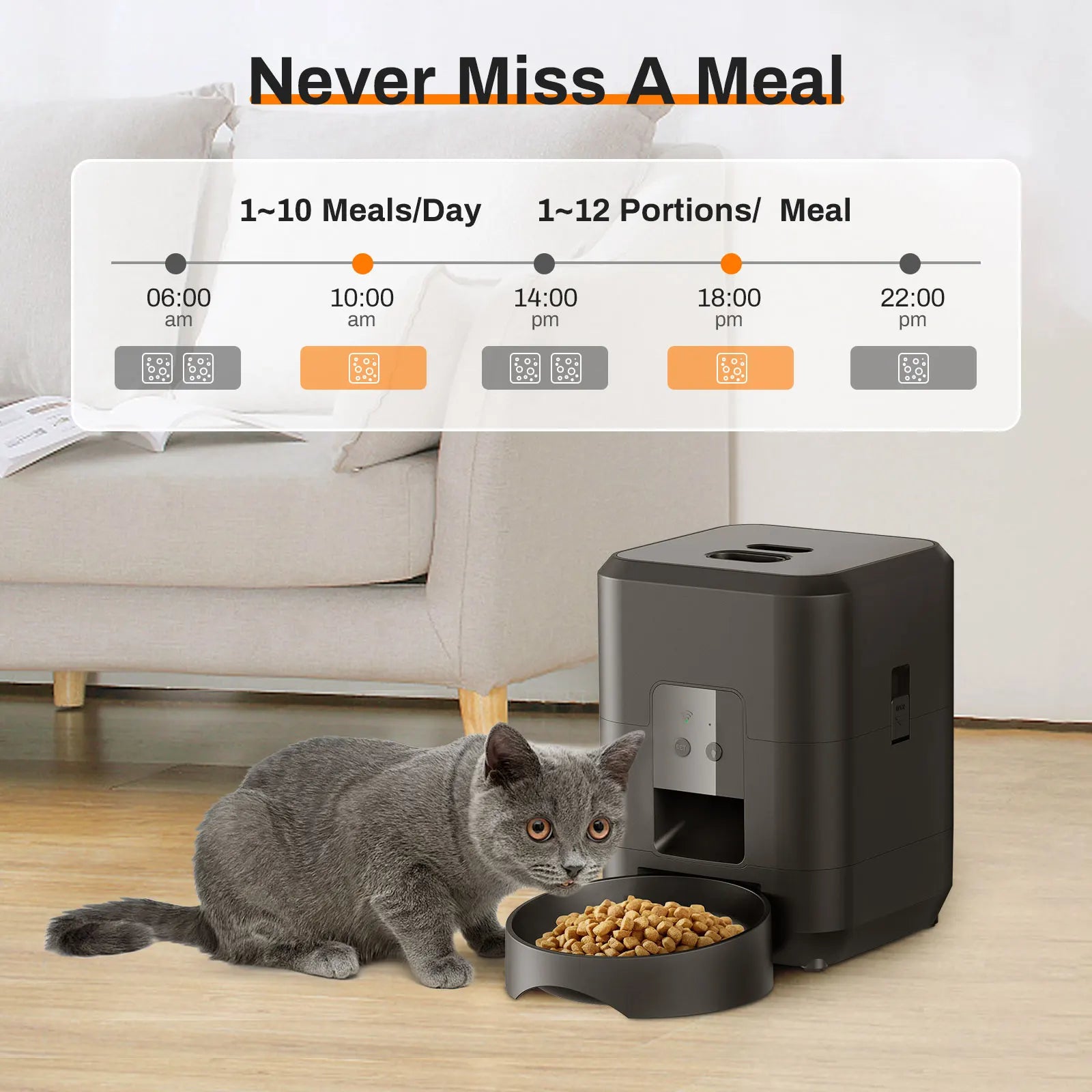 Smart Automatic Pet Feeder with Timed Slow Feeding Bowl