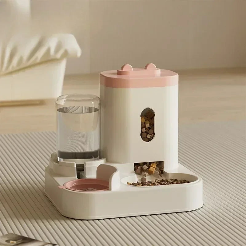 Automatic Pet Feeder & Water Fountain Bowl with Raised Stand