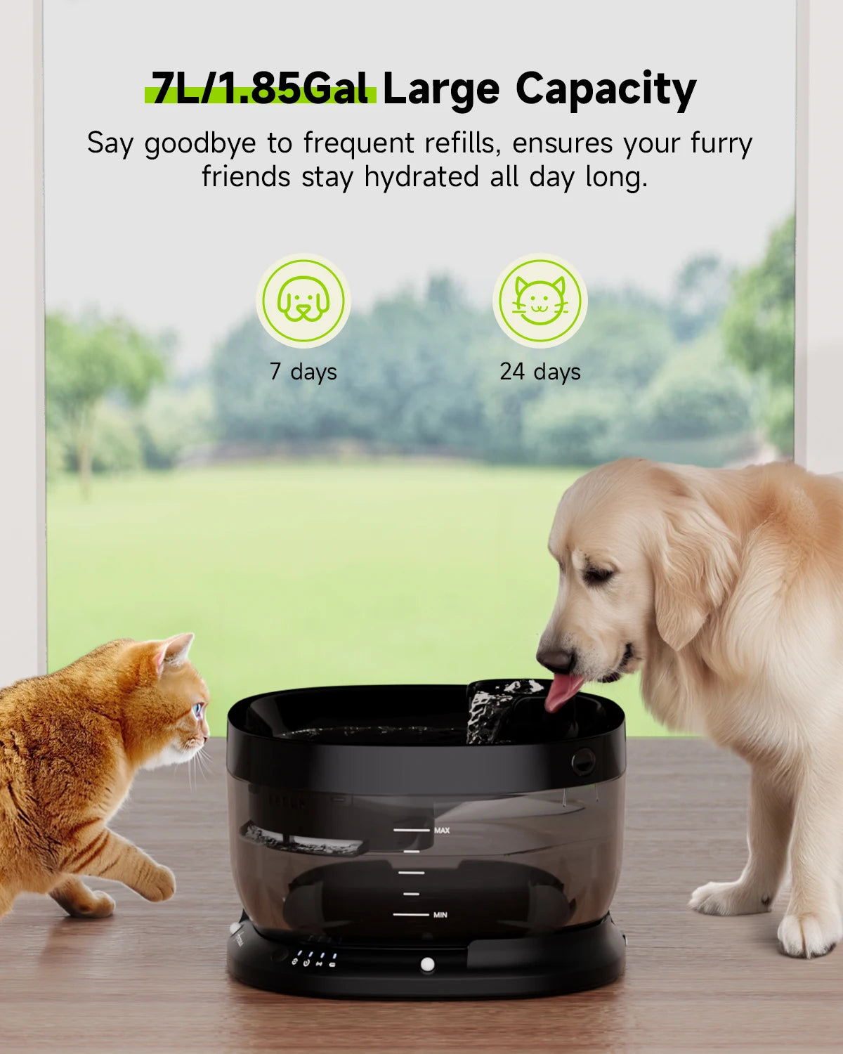 APETDOLA 7L Wireless Pet Water Fountain with Auto Sensor
