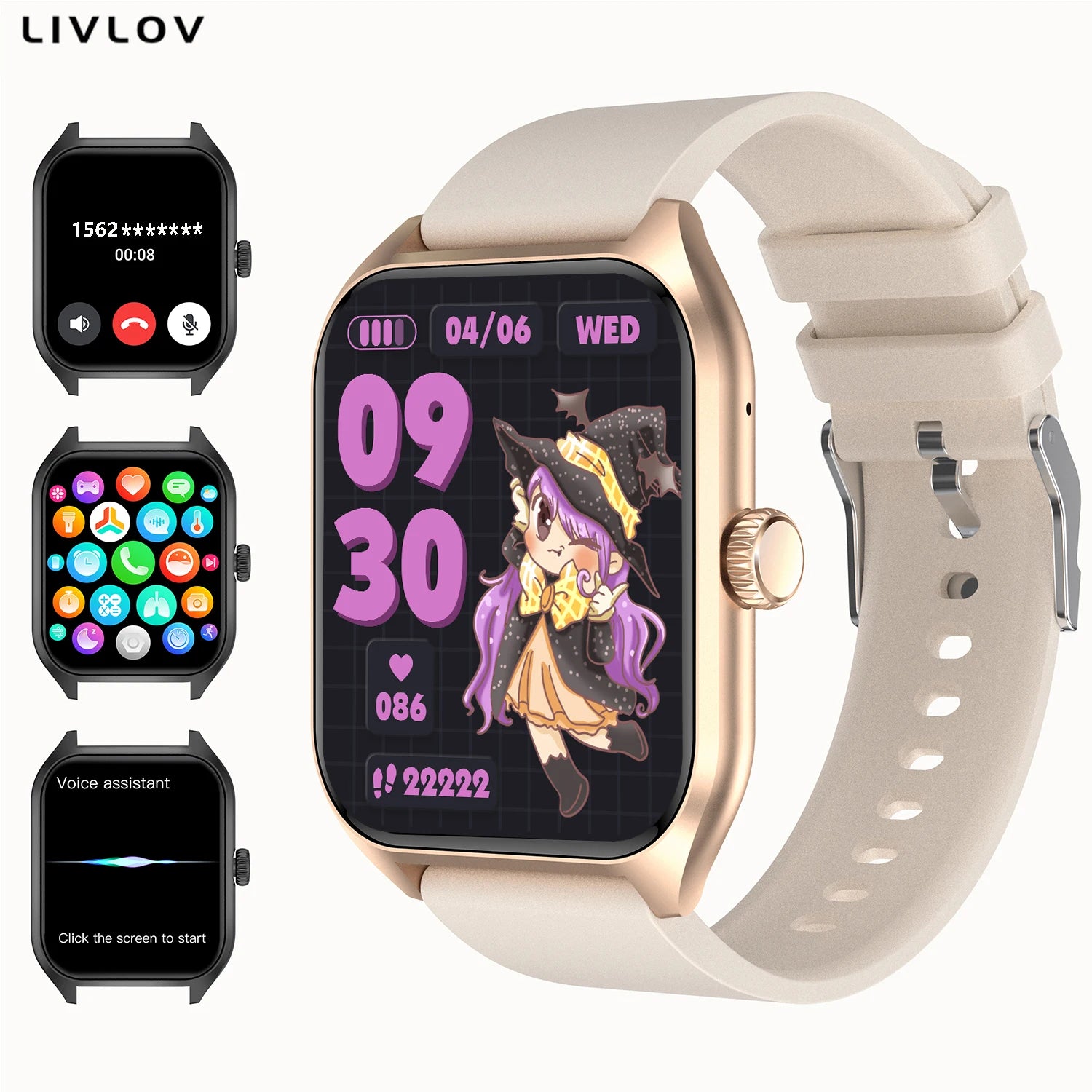 AI Voice Assistant Smart Watch with 1.96