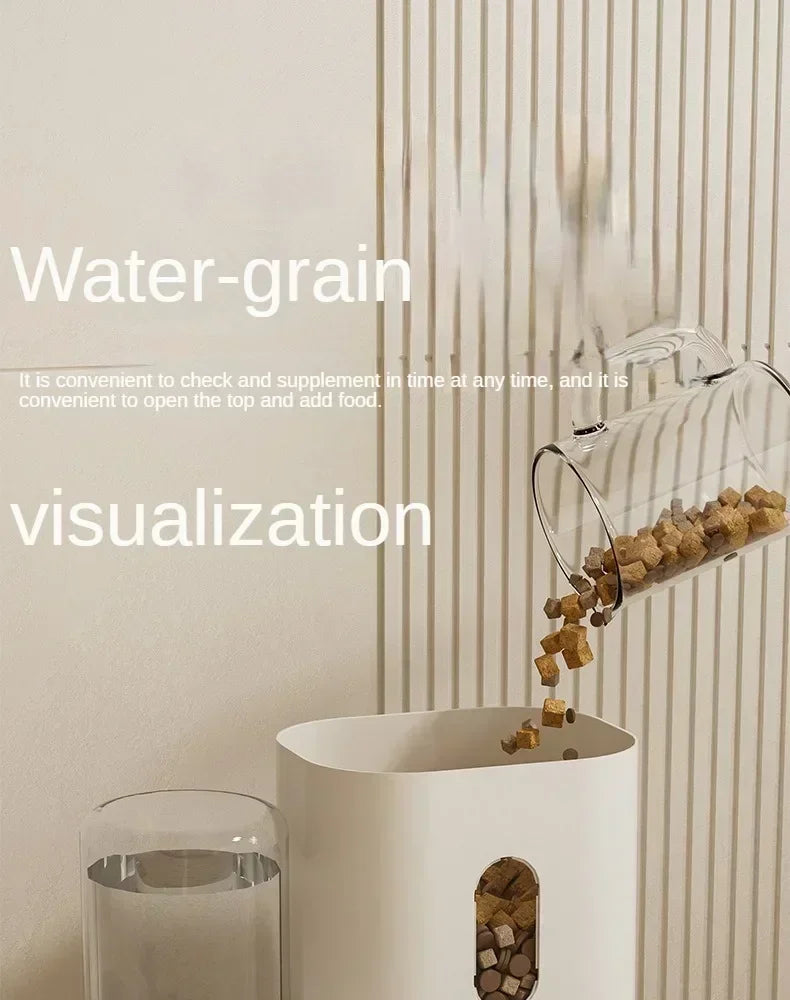 Automatic Pet Feeder & Water Fountain Bowl with Raised Stand