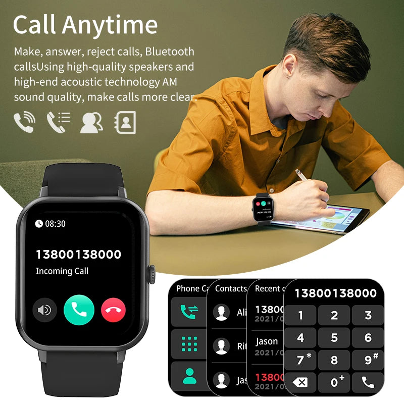 LIGE Waterproof Smart Watch with Bluetooth Call & Voice Assistant