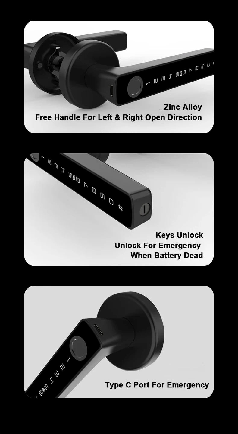 RAYKUBE M5 Smart Fingerprint Door Lock – Tuya APP Compatible