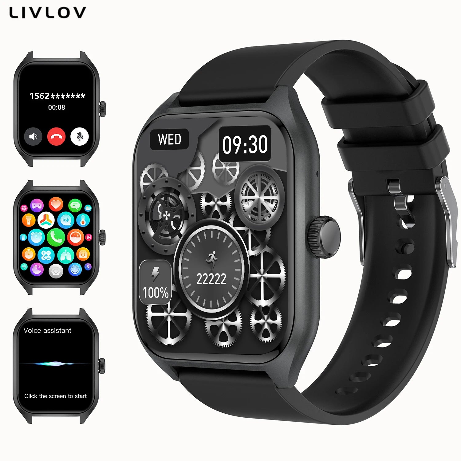 AI Voice Assistant Smart Watch with 1.96