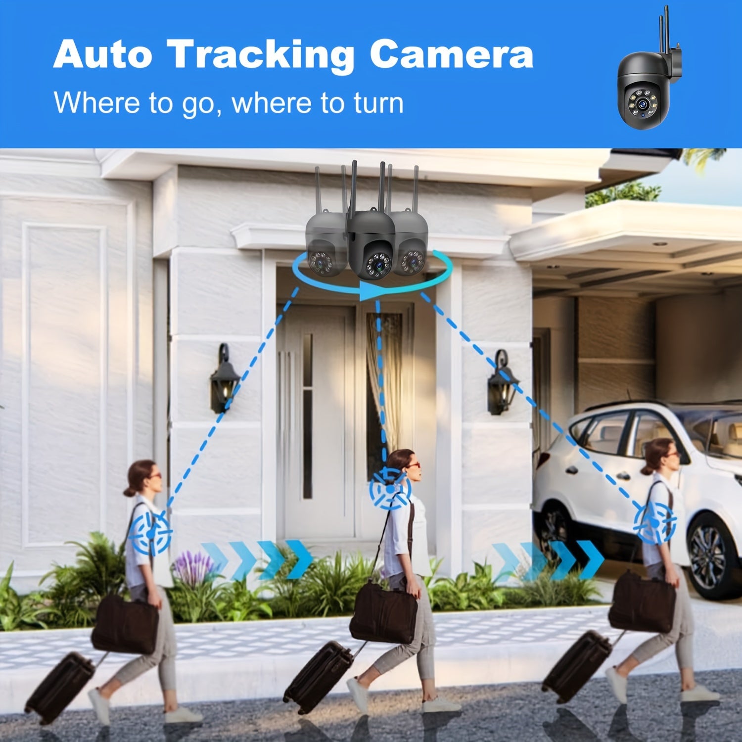 2PCS 1080P WiFi Security Cameras – Indoor/Outdoor with Night Vision