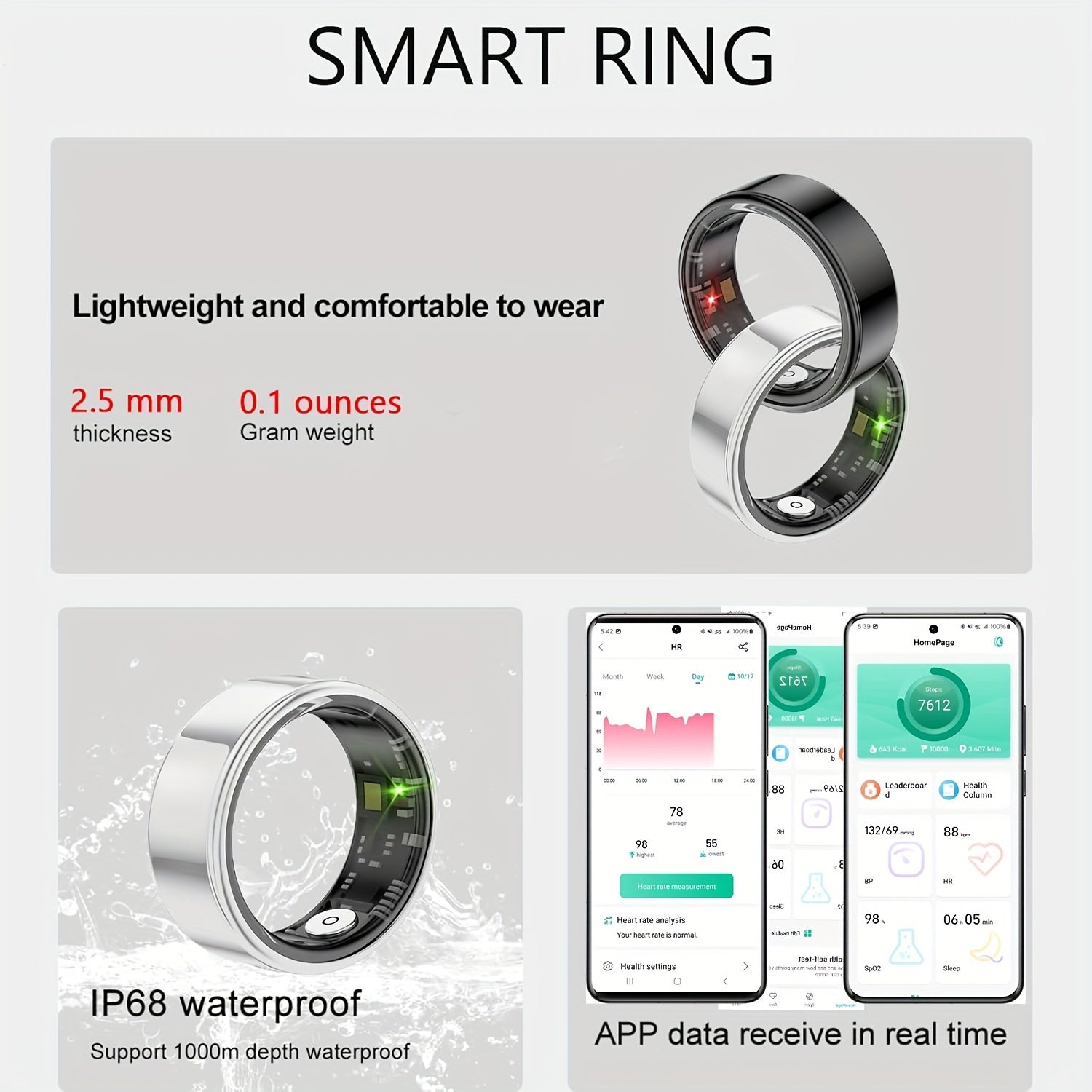 Smart Fitness Ring for Men & Women – Health & Activity Tracker
